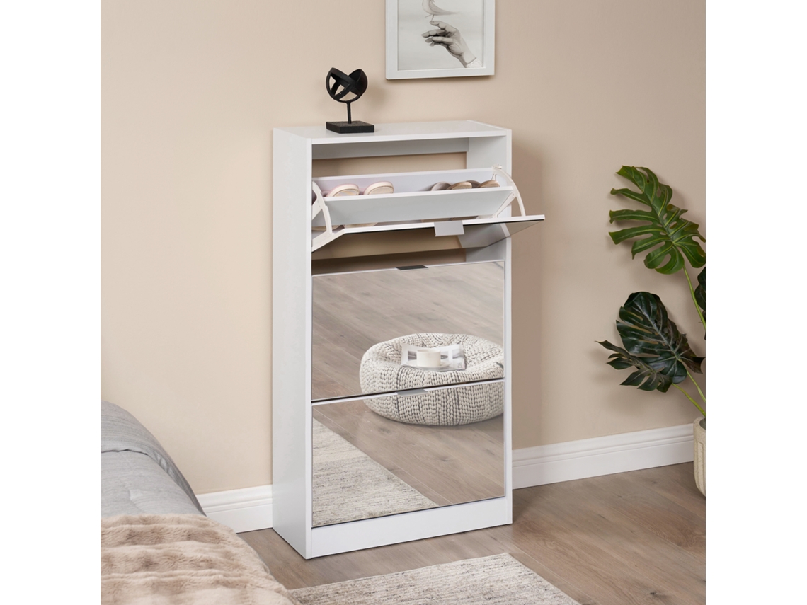 Zapatero Kragerø 3 compartimentos máx. 18 pares aglomerado 115 x 60 x 24 cm - Blanco [EN.CASA]