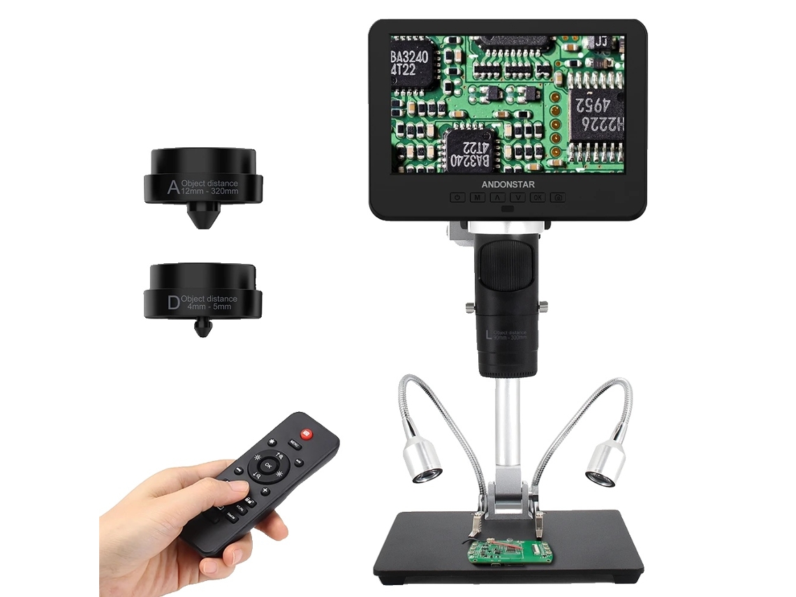 Microscopio digital, pantalla de 7 pulgadas, aumento de 2000x, sensor de imagen de 4 MP, AD246SM OEM