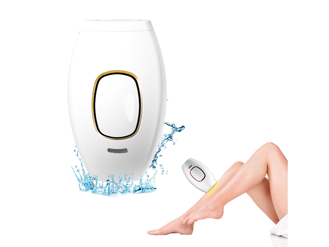 Depiladora IPL portátil con 2 modos y 5 niveles para cuerpo y rostro.
