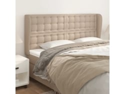 Cabecero Con Orejas Cuero Sintético Capuchino 163x23x118/128 Cm
