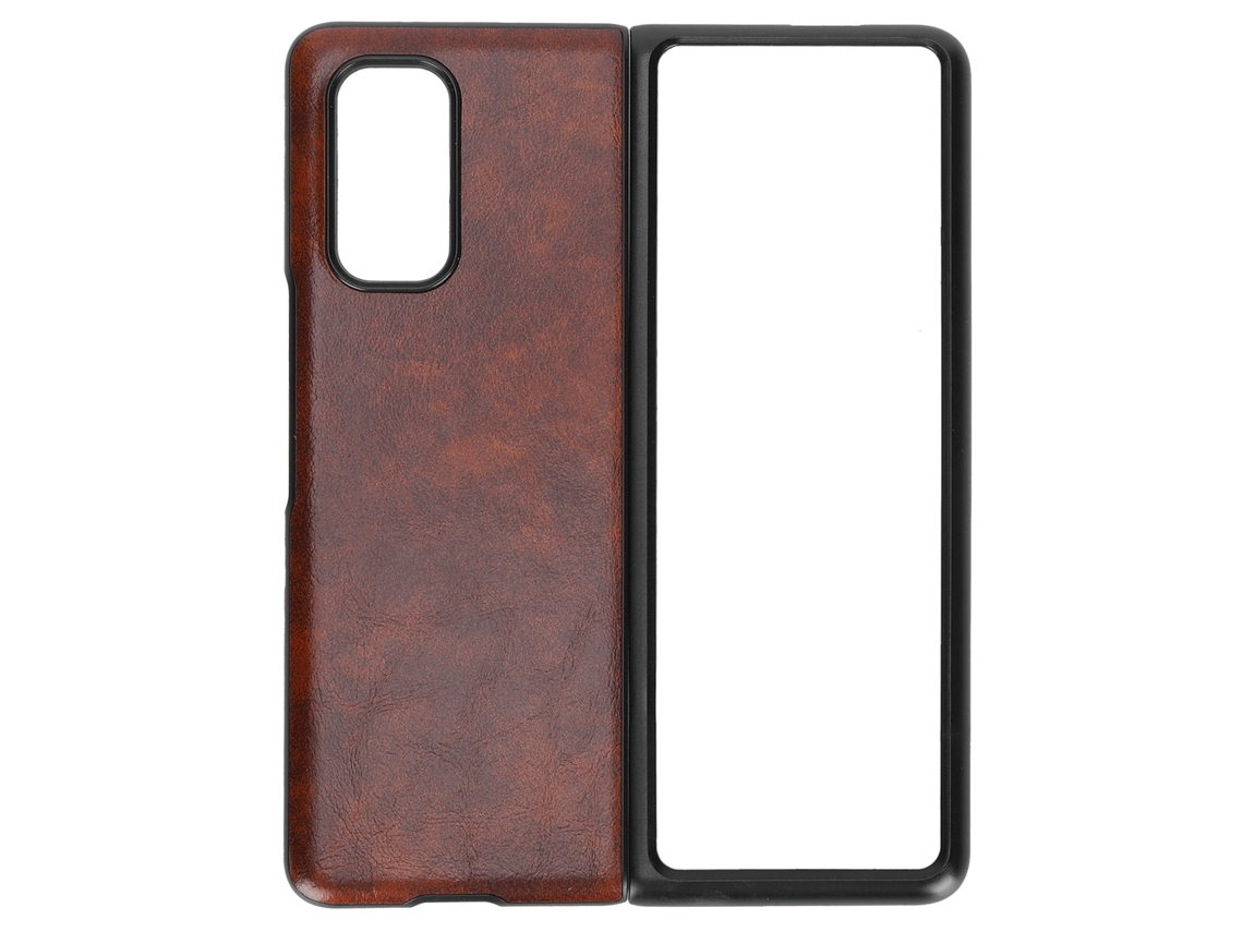 Capa De Couro Padrão Estilo Empresarial Para Xiaomi Mix Fold Proteção Para Telefone Marrom
