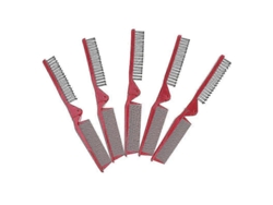 5 peines alisadores de pelo largos portátiles de doble cabezal, cepillo antiestático para viajes