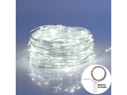 (1 metro con 10 LED) Guirnalda de luces LED blancas, ideal para Navidad, fiestas, etc. Funciona con pilas.