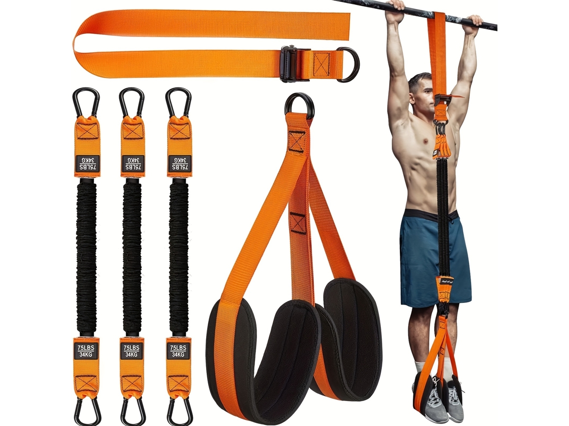 Bandas de resistencia ajustables para dominadas, ajuste universal, cinturón de asistencia para entrenamiento de fuerza/naranja Gertiz
