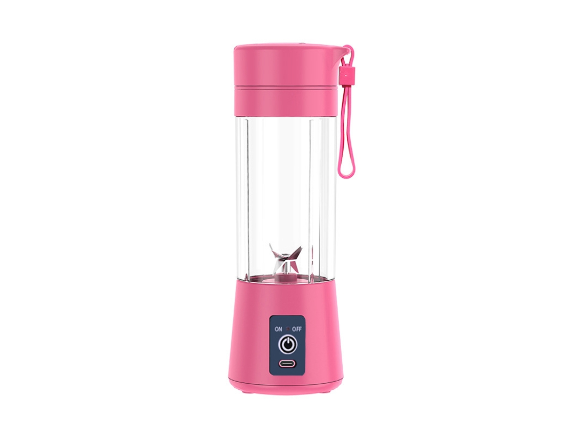 Exprimidor recargable pequeño para el hogar, mini exprimidor de vaso Mdug (rojo rosado)