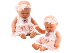 Vestido de encaje rosa B.active para muñeca bebé dormida con diadema en forma de estrella