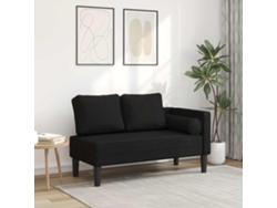 Sofá Divánsilla Con Cojines Tela Negro Wsd59820