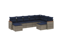 Maison Exclusive - Conjunto De Sofá De Jardín De 9 Piezas Con Cojines, Poliratán Gris