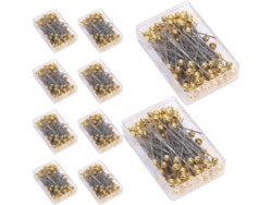 Alfileres De Costura De Acero Inoxidable Chapados En Oro, 3,8 Cm, Paquete De 1000 Unidades Para Tejidos Elásticos