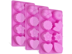 Juego JEIIBRZUI de 3 moldes de silicona en color rosa