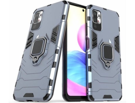 Carcasa + Protector Xiaomi Redmi Note 10 5G HFS-HOUSE Kickstand Gris