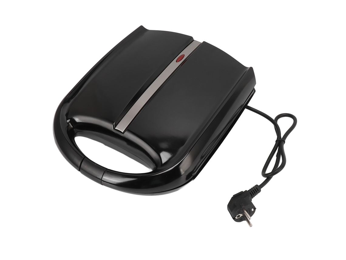 Sandwichera eléctrica de 1400 W, acero inoxidable, ABS, fácil limpieza, para el hogar y la cafetería.
