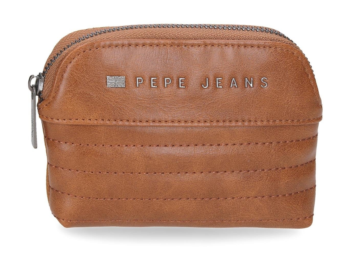 Pepe Jeans Monedero Biker Poliéster Con Detalles En Piel Sintética Marron