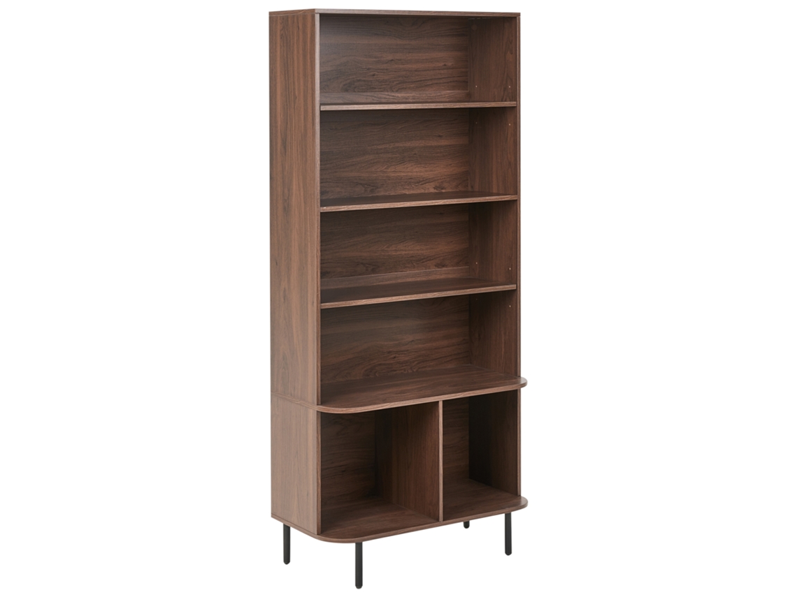 Estante Com 5 Prateleiras Beliani Bradley De Mdf Castanho 80x40x180