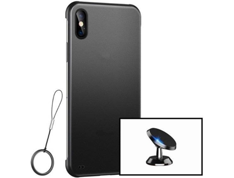Kit Soporte Magnético de Coche y Funda Invisible Bumpe Xiaomi Redmi 9A Sport PHONECARE Transparente Negro