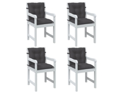 Cojines lumbares para sillas, 4 unidades, tela antracita mixta, Dkd Home Decor