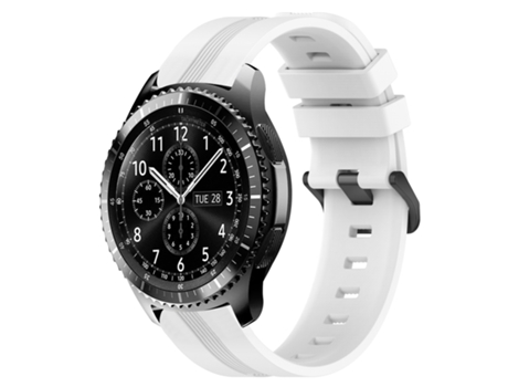 Correa de reloj inteligente para Samsung Gear S3 Frontier 22 mm Silicona cóncava a rayas (Blanco)