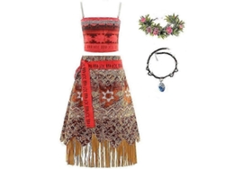 Disfraz De Princesa Moana Para Niñas Para Halloween Y Festivales De Carnaval.