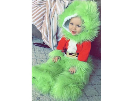 Disfraz de cosplay de Halloween del Grinch y el Grinch de pelo verde120cm