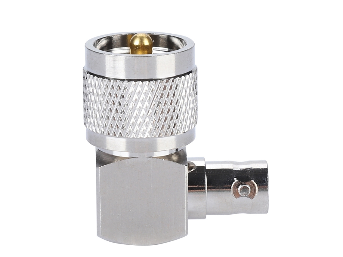 Adaptador De Conexão Coaxial Rf Uhf Pl-259 Macho Para Bnc Fêmea Ângulo Retto 1pcs