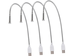 Lámpara De Lectura Usb Flexible De Aleación De Aluminio Con Protección Ocular E Iluminación Plateada Para Teclado.