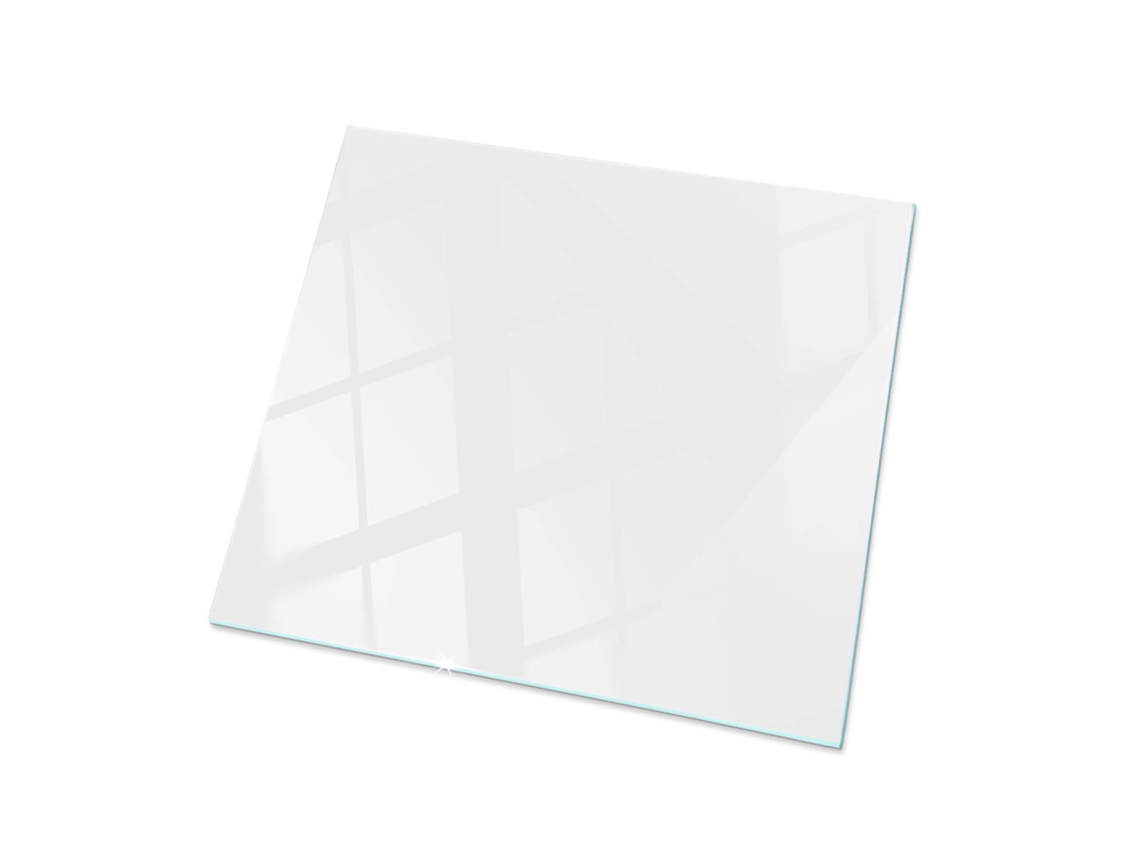 Tablero de mesa cuadrado de cristal (50 x 50 cm - Blanco liso)