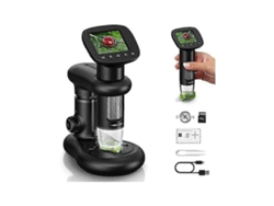 Microscopio digital portátil con pantalla LCD de 2 pulgadas, microscopio de bolsillo de 1000 aumentos para niños con 8 luces LED.