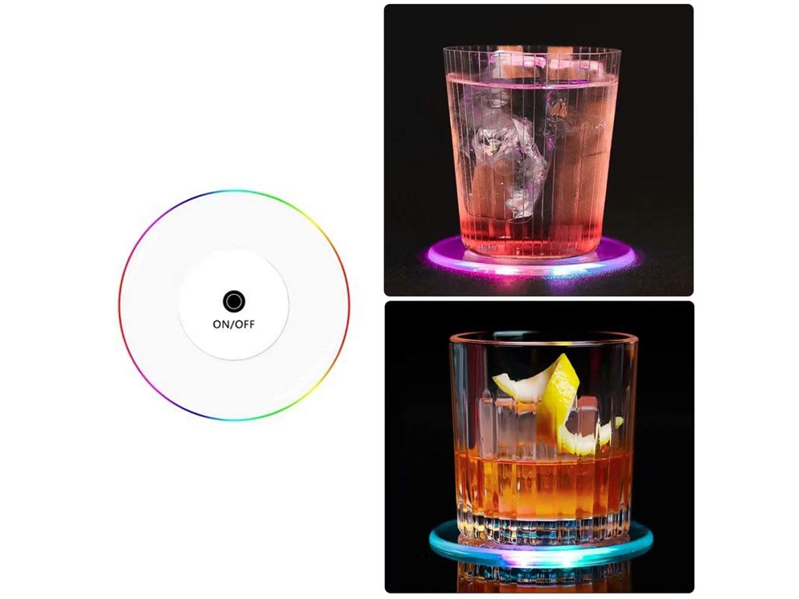 Juego de 3 posavasos LED iluminados de acrílico cristalino fino para cócteles (2026) - Bartender