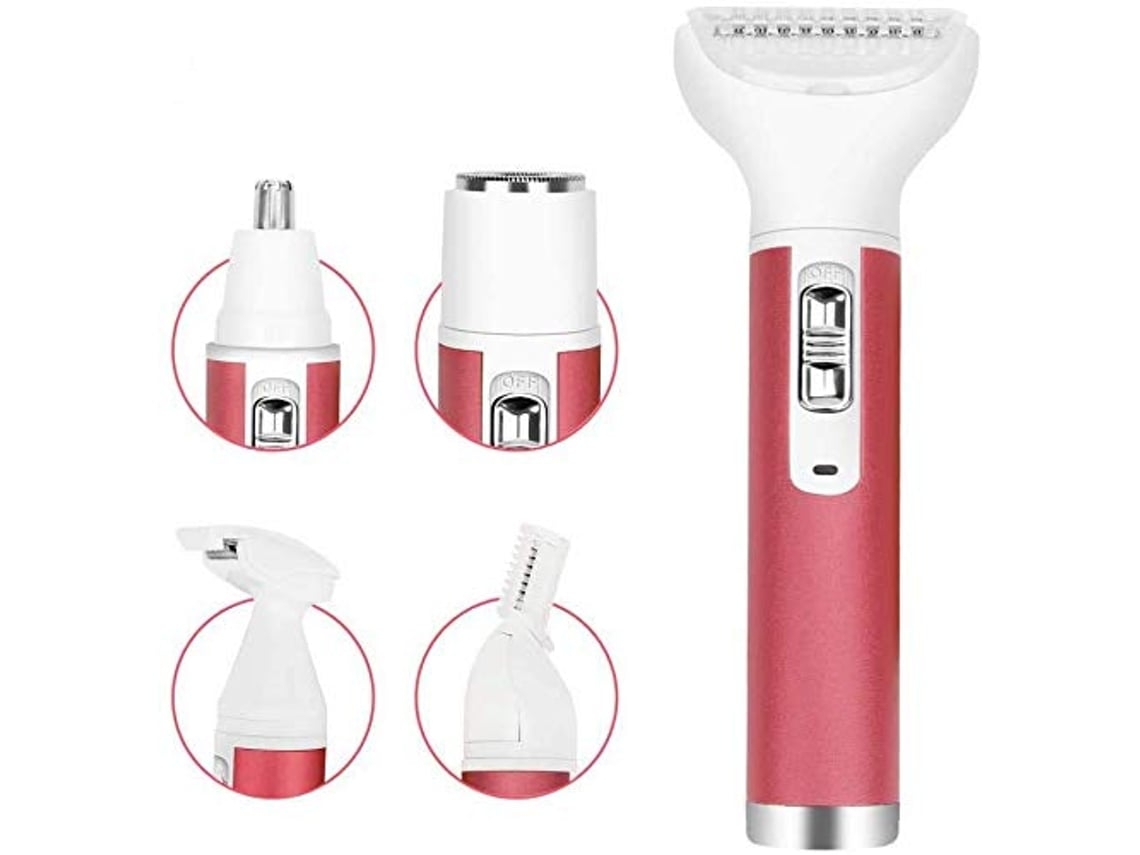 Dispositivo de depilación para mujeres, afeitadora eléctrica 5 en 1, recargable por USB, para eliminar el vello de la nariz - Elisefashion