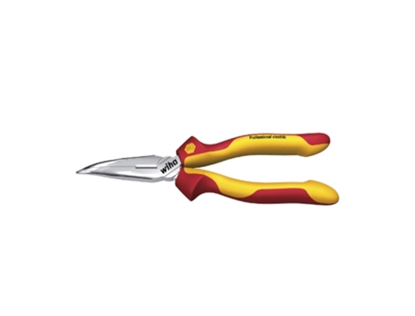 WIHA Alicates de boca semi-redonda Professional electric con filo de corte, con forma curvada, aprox. 40° (27425)