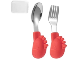 RNEMITERY Juego de tenedor y cuchara Camaleón, diseño ingenioso, materiales de calidad, apto para alimentos, sin BPA, con temática de animales, fácil de agarrar