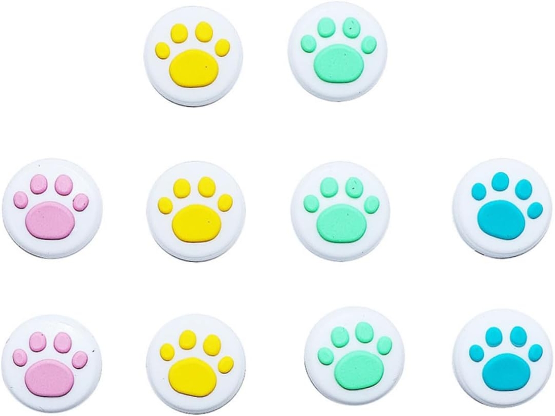 Juego 10 Tapas Protectoras Silicona Joystick Diseño Garra Gato