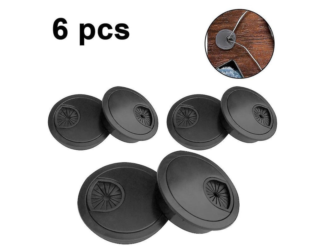 6 Pasacables De Escritorio Con Tapa Para Organizar Cables En La Oficina Y El Hogar.