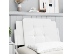Cabecero De Cama Acolchado Cuero Sintético Blanco 80 Cm