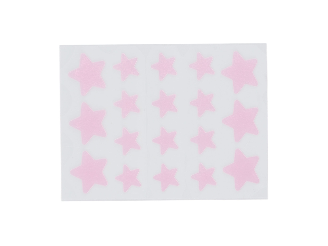 Parches hidrocoloides en forma de estrella para granos (paquete de 18), reducen la inflamación, color rosa
