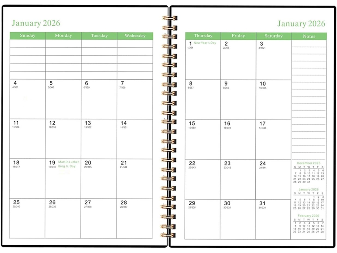 Agenda Mensal 2026- 2028- Caderno| Calendário De 21, 5 Cm Em Cores Sólidas| De 3 Anos Para Escola,
