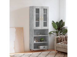 Aparador Alto Madera Contrachapada Gris Hormigón 69,5x34x180 Cm