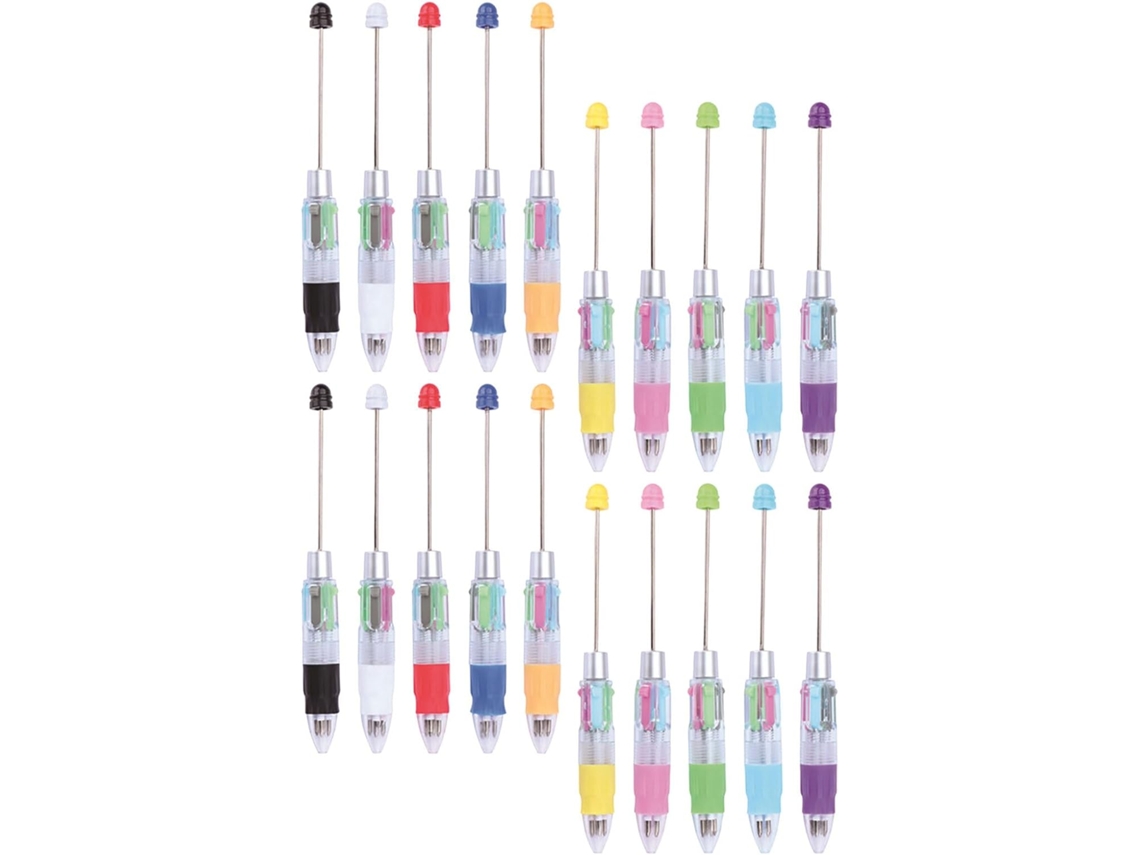 Juego De 20 Bolígrafos Multicolores, Negro, Azul, Rojo, Verde, De Plástico.