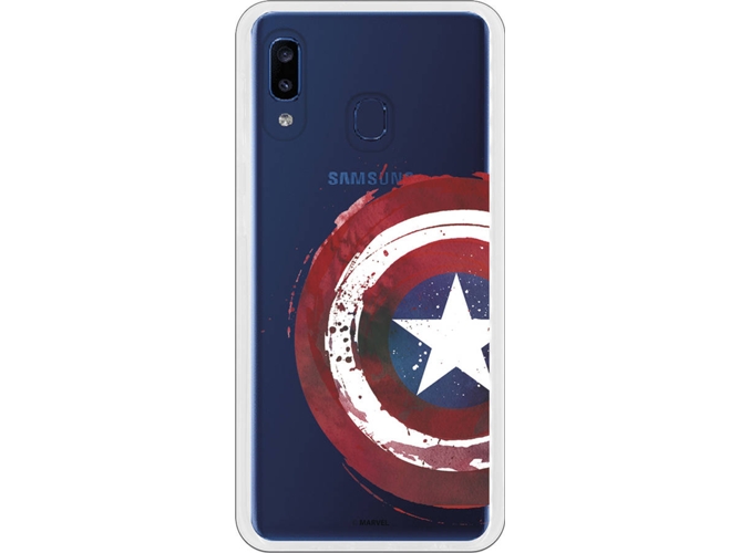 Carcasa Samsung Galaxy A20e MARVEL Capitán América Transparente