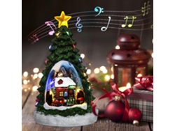 Adorno navideño en miniatura de resina para el campo con 8 villancicos (árbol de Navidad)