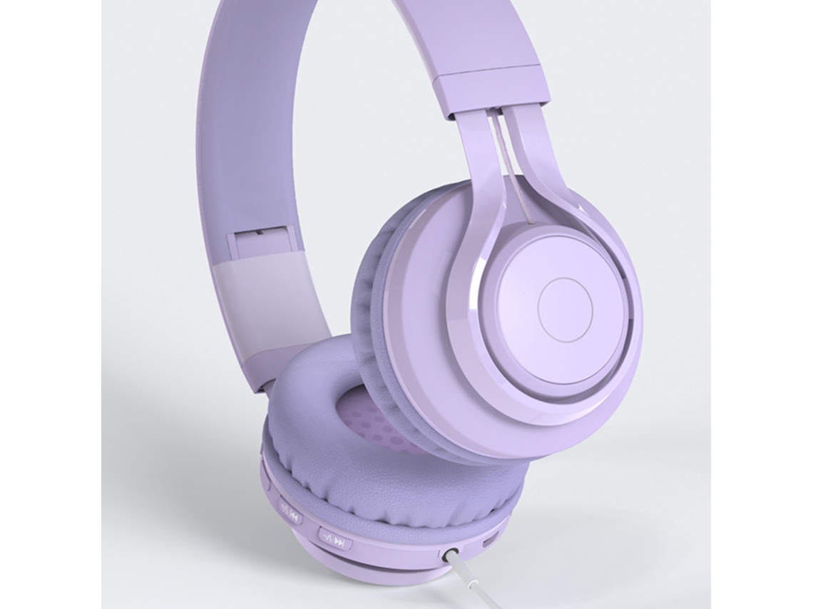 Fones De Ouvido Infantil Sem Fio Bt5.3 Com Fio 3.5mm Rgb Volume Limitado 85db Seguro Ajustável Com Microfone