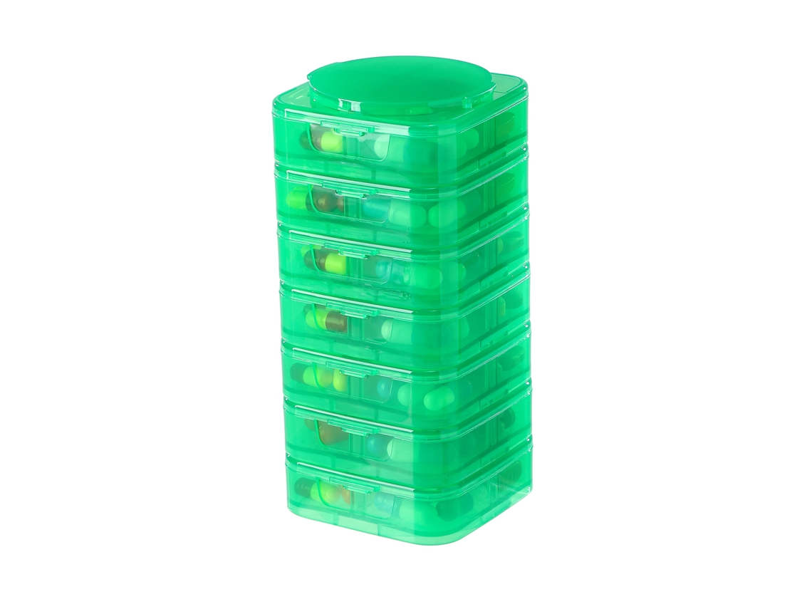 Organizador Semanal De Pastillas Eifson 7 Días Apilable Desmontable Sin Bpa (verde)