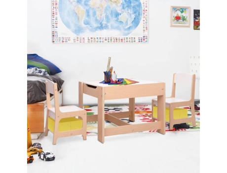 Mesa y silla para niños VIDAXL Marrón Tablero DM (62x62x48 cm)