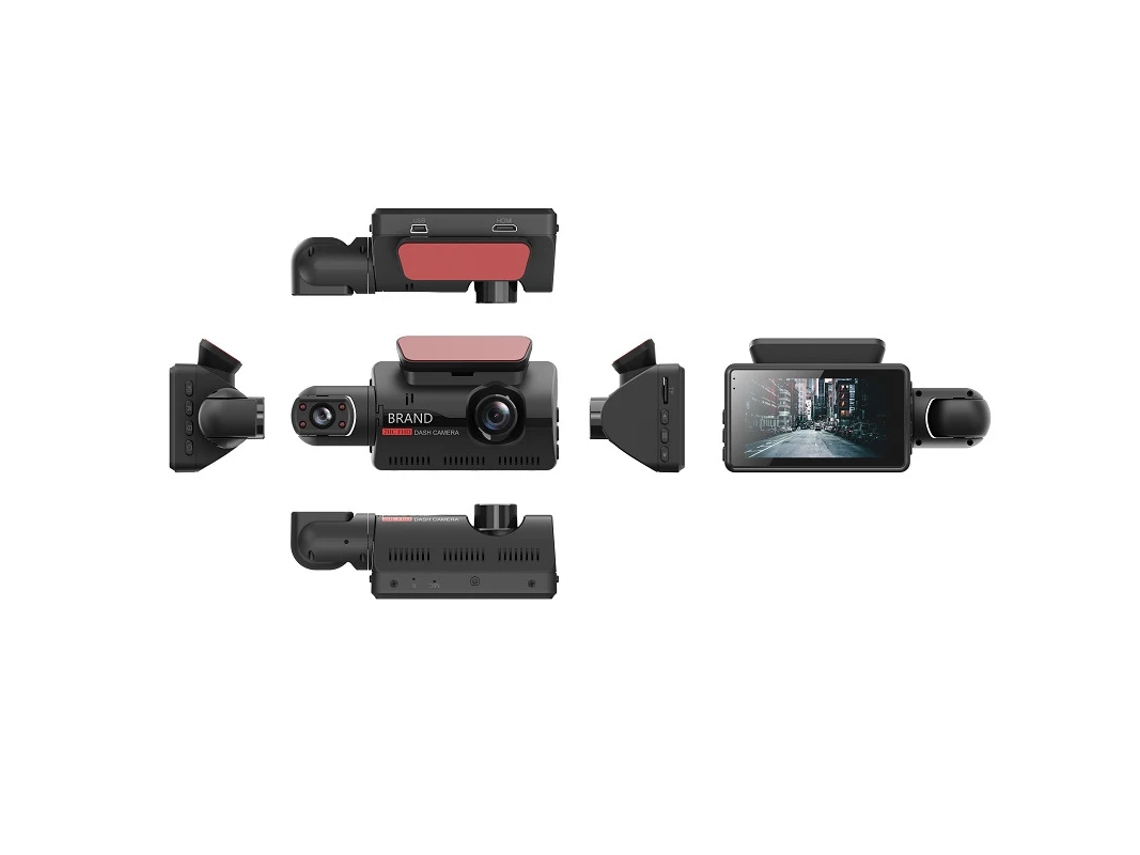 Cámara de salpicadero ELORY DVR con doble lente y visión nocturna para coche.