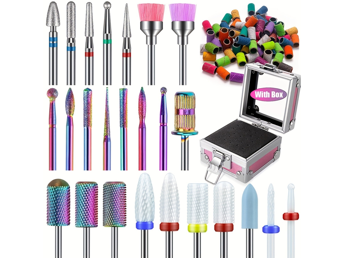 Kit de viaje de accesorios para cabezales de pulido de uñas - A