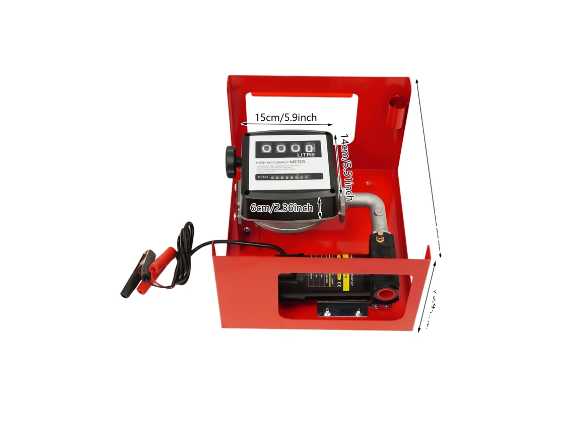 Bomba de transferencia eléctrica, alta capacidad, construcción duradera, color rojo.