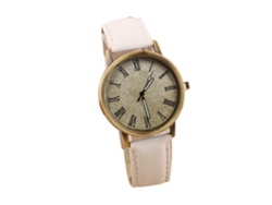 Reloj De Cuero Pu De Moda Para Parejas Estudiantes Con Cuarzo (blanco)