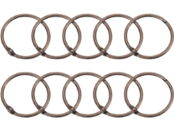 Anillos para cortina de ducha Quarkzman (24 unidades), redondos de acero al carbono con cierre a presión, 3,8 cm, 1,5 cm, Vayotoy