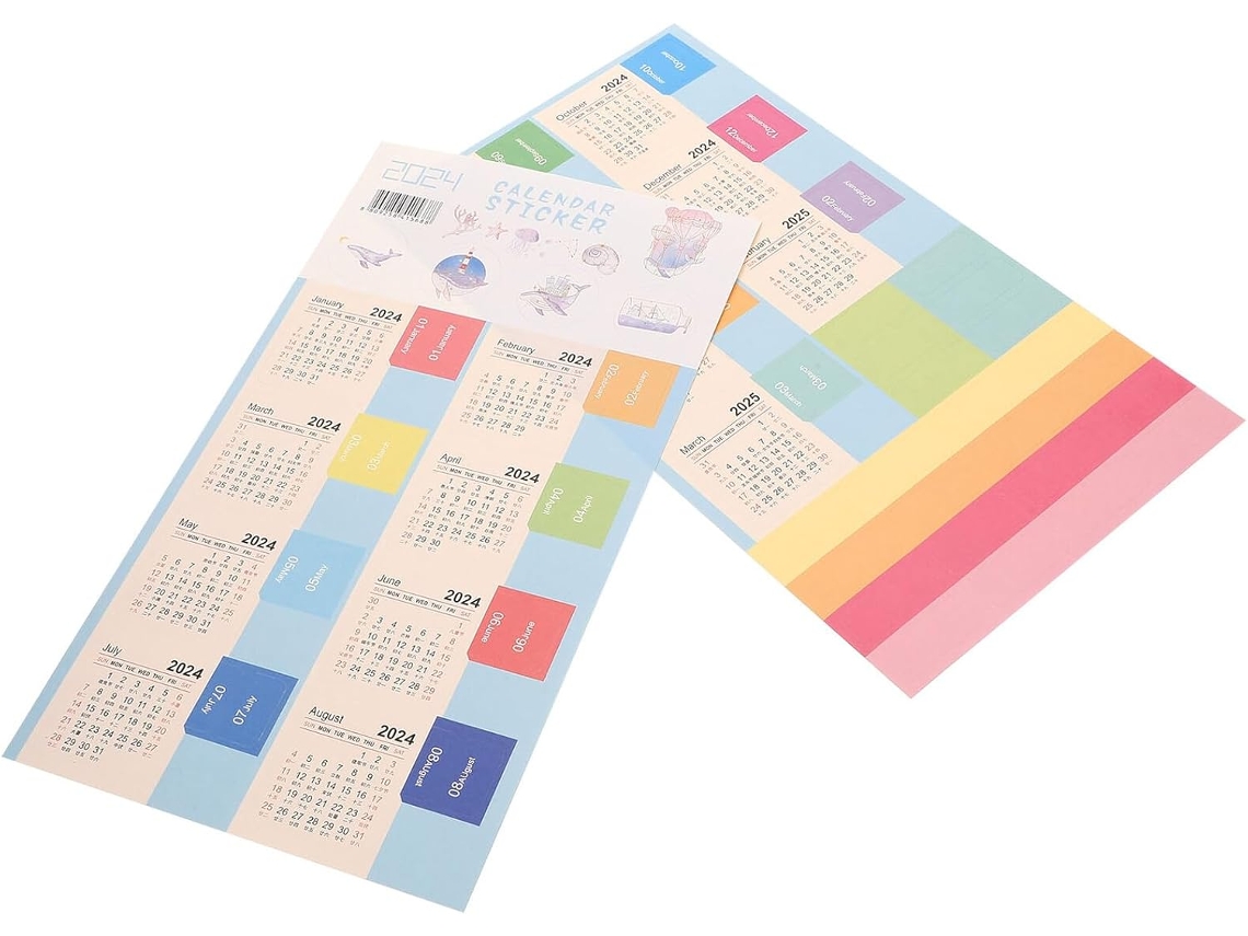 Pegatinas Prácticas Para Calendario 2024-2025, 10 Unidades, Pestañas Adhesivas Azules Para Índice