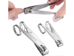 Juego de tijeras para uñas, de acero al carbono para manos y pies, con mango ergonómico largo y estuche metálico, para personas mayores y adultos.